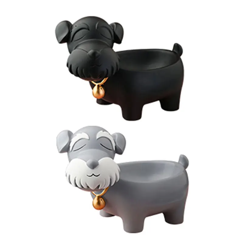 

Cute Dog Resin Sculpture Key Candy Makeup Jewelry Storage Box Home Decoration Statue Living Room Decor Ornament Craft