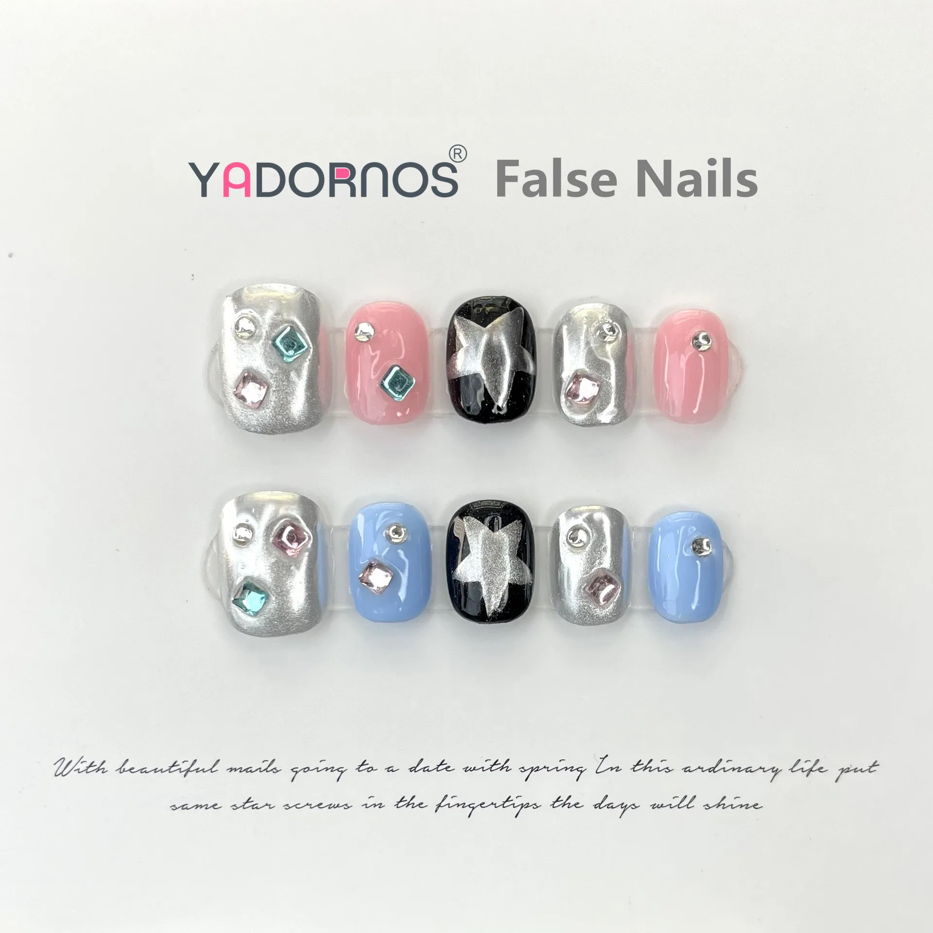 

Y2K Handmade Japanese Nails Press On Reusable Fake Nails Full Cover Artificial Manicure Wearable Nails Art Decoration XS S M L