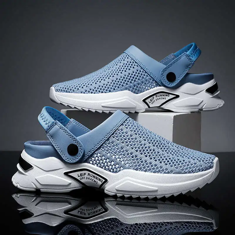 

Flip Flops Man Brand Zapatill Leather Shoes Trainings Nurse Clogs Rubber Soles Sandals Men Antiskid Tennis Tennis Skateboard