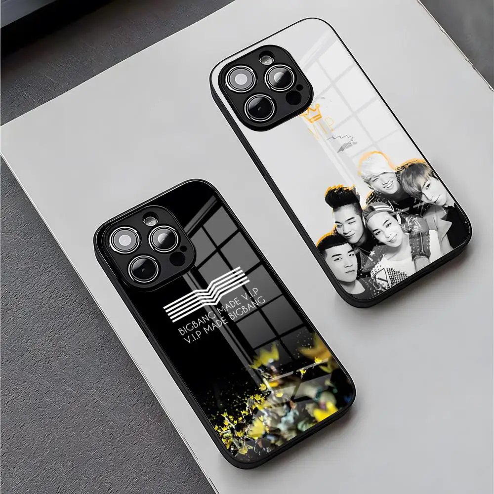 B-BIGBANGs Phone Case For IPhone 16 Pro Max 15 Plus 14 12 11 13 Mini X XR XS 8 7 SE Glass Cover
