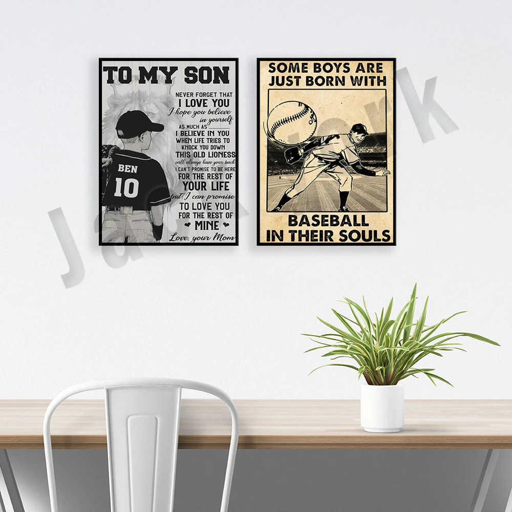 Некоторые мальчики родились с бейсболом в своей душе ретро-постер для
