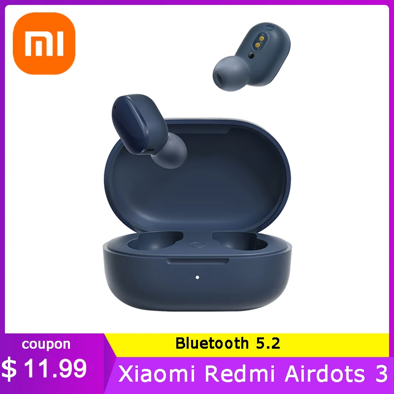 

Наушники Xiaomi Redmi Airdots 3, гибридные наушники Mi True Bluetooth, беспроводные гарнитуры 5,2, качество звука CD-уровня с микрофоном