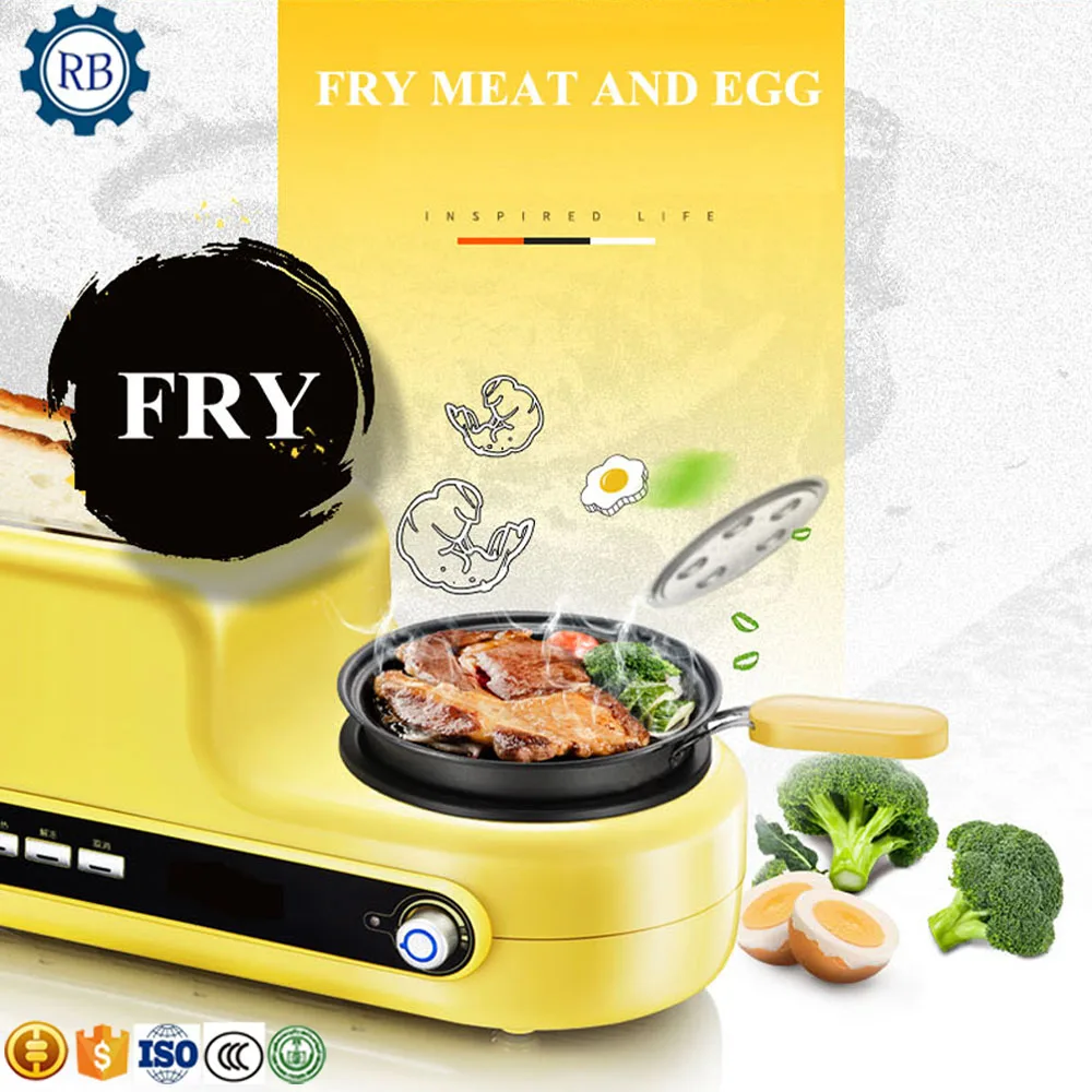 

3 In 1 Electric Breakfast Machine Multifunction Coffee maker frying pan mini oven household bread pizza oven frying pan