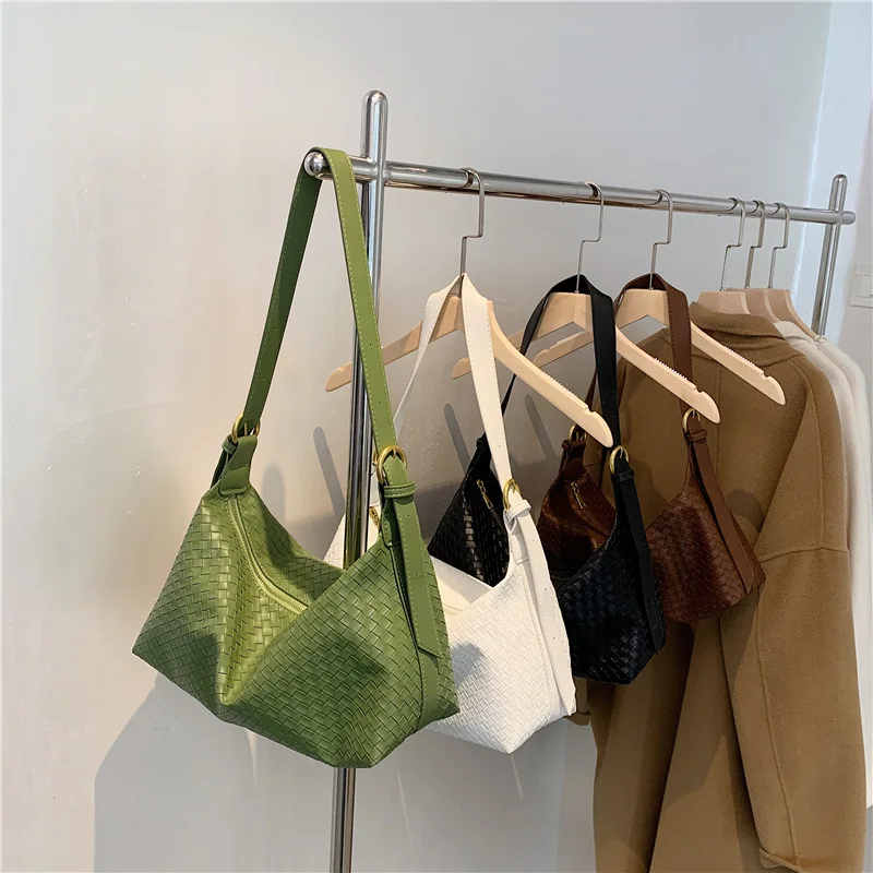 

Women's Woven Crossbody bag PU Simple solid color Unique Design Luxury Large capacity Travel Commuter Trendy Fashion Tote bag