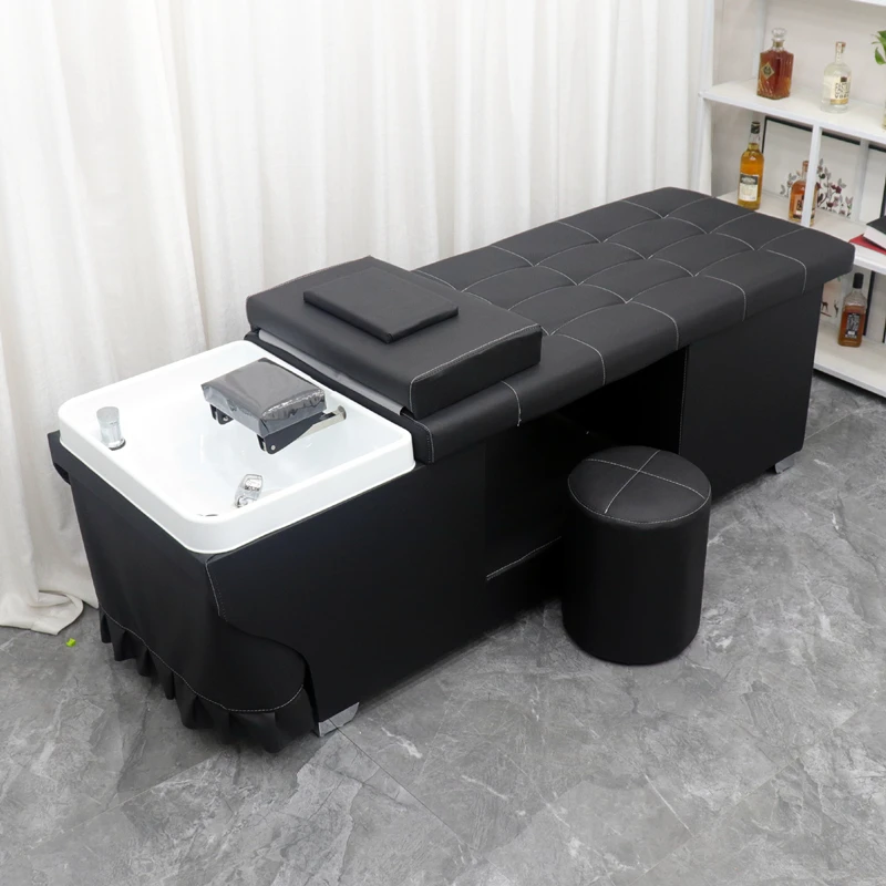 

Shower Head Spa Shampo Chairs Bed Massage Barber Shop Hair Wash Chairs Luxury Sillas Peluqueria Beauty Salon Furniture YR50SC
