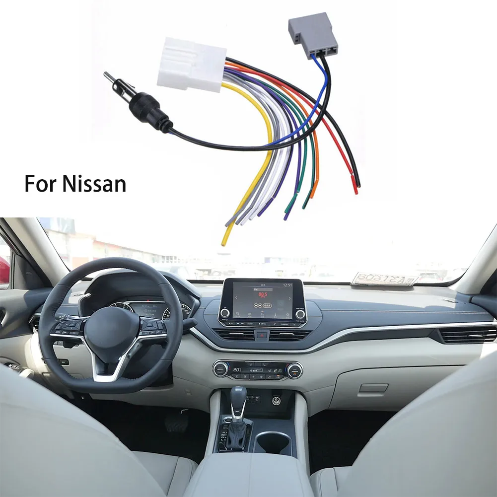 

Жгут проводов для Nissan Top Car Stereo, белая розетка для установки радио из АБС-пластика + медный провод, переходник для автомобиля, Новинка