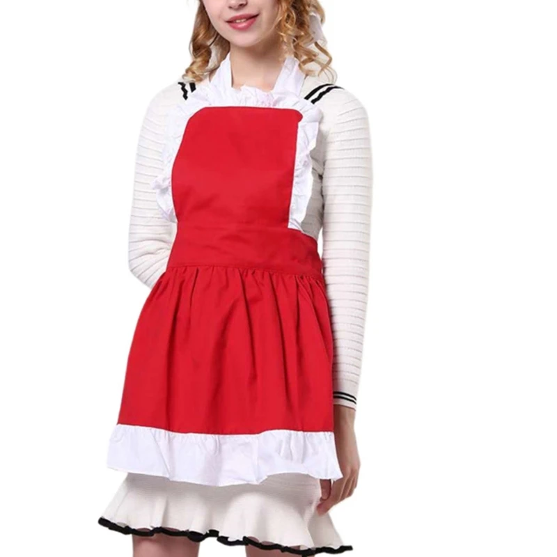 Кухонный фартук Ретро-фартук Модный с рюшами для горничной Фартук официантки