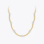 Женское колье с хрустальным шариком, из нержавеющей стали