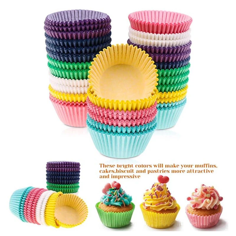 

100pcs Foil Metallic Cupcake Liners Muffin Paper Cases Baking Cups Rose Gold Wedding Birthday Baby Shower Party Baking Supplies