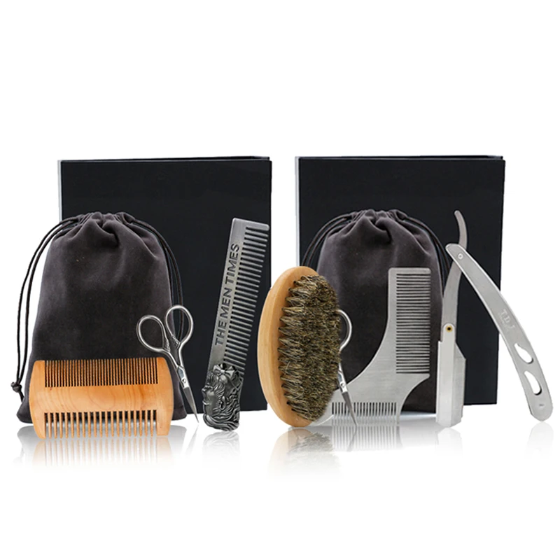 

Портативные аксессуары для укладки бритва-расческа из нержавеющей стали, ножницы, щетка для бритья для мужчин, искусственные волосы, стильные парикмахерские инструменты
