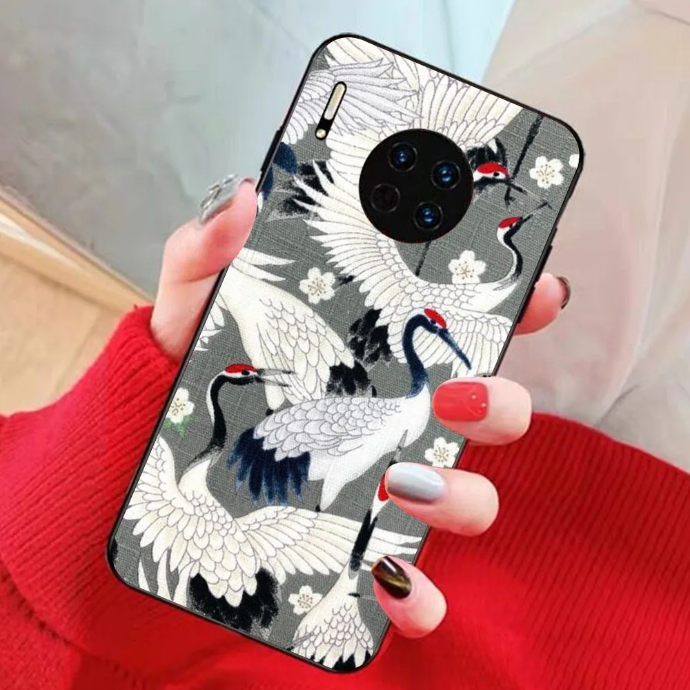 Фото Чехол для телефона с Журавлями Grus Japonensis для Huawei Mate 10 20 30 40 50 lite pro Nova 3 3i 5 6 SE 7 pro 7SE №3