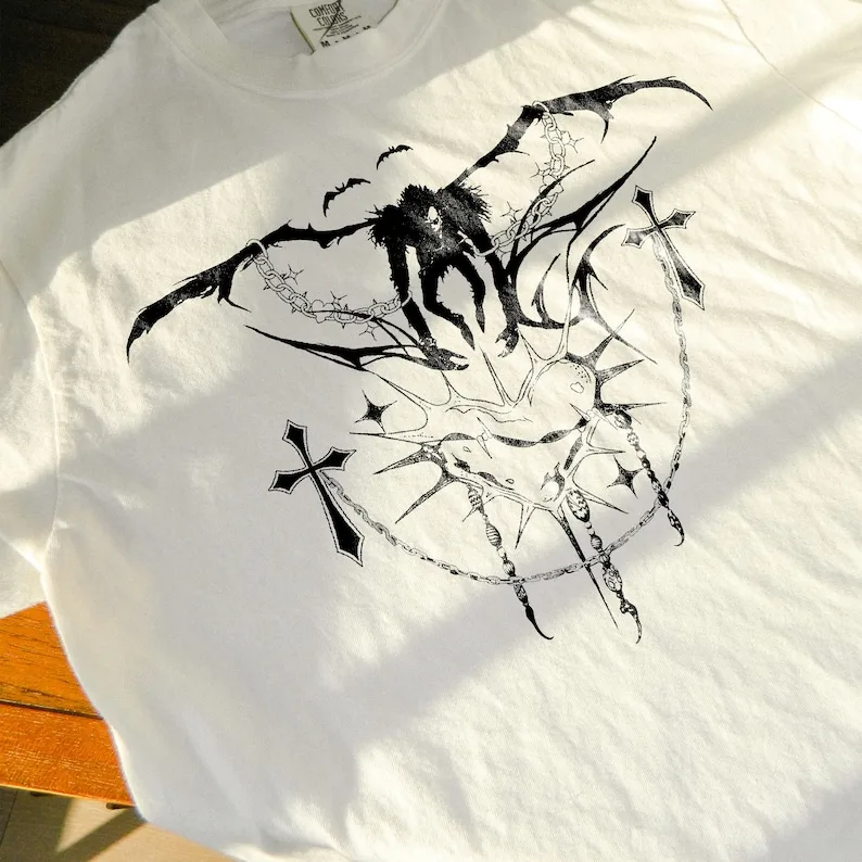 Ryuk Death Cybersigilism y2k Y2K grunge Grunge aesthetic death note gothic tshirt anime vintage streetwear