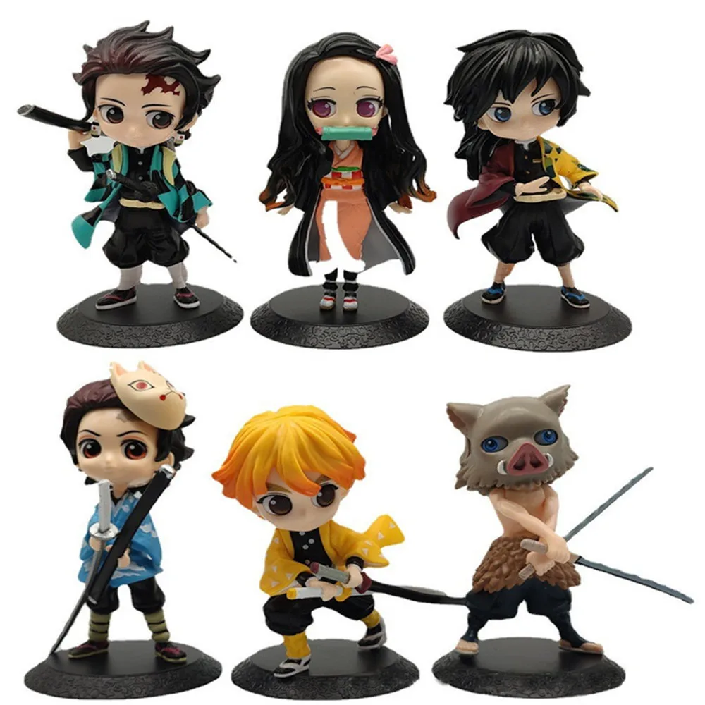 

6 Pcs Demon Slayer Action Figure Toy Anime 16 CM Kamado Tanjirou Agatsuma Zenitsu Nezuko Giyuu Hashibira Inosuke Model Gifts