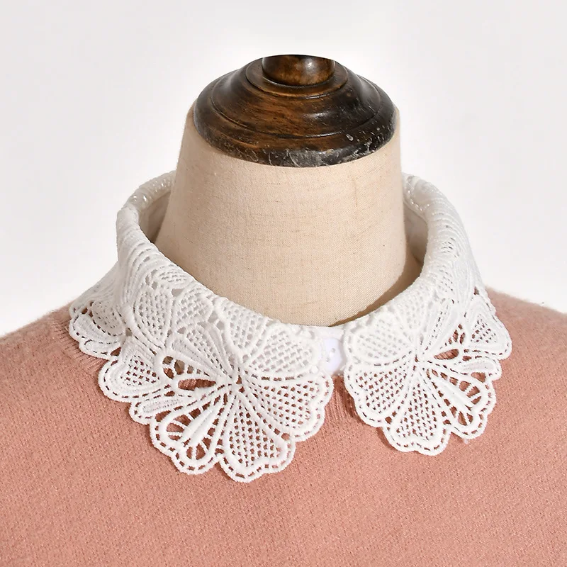 

Женский воротник с цветочной вышивкой Sitonjwly, искусственный воротник с цветочным кружевом, декоративный воротник с съёмный воротник для блу...