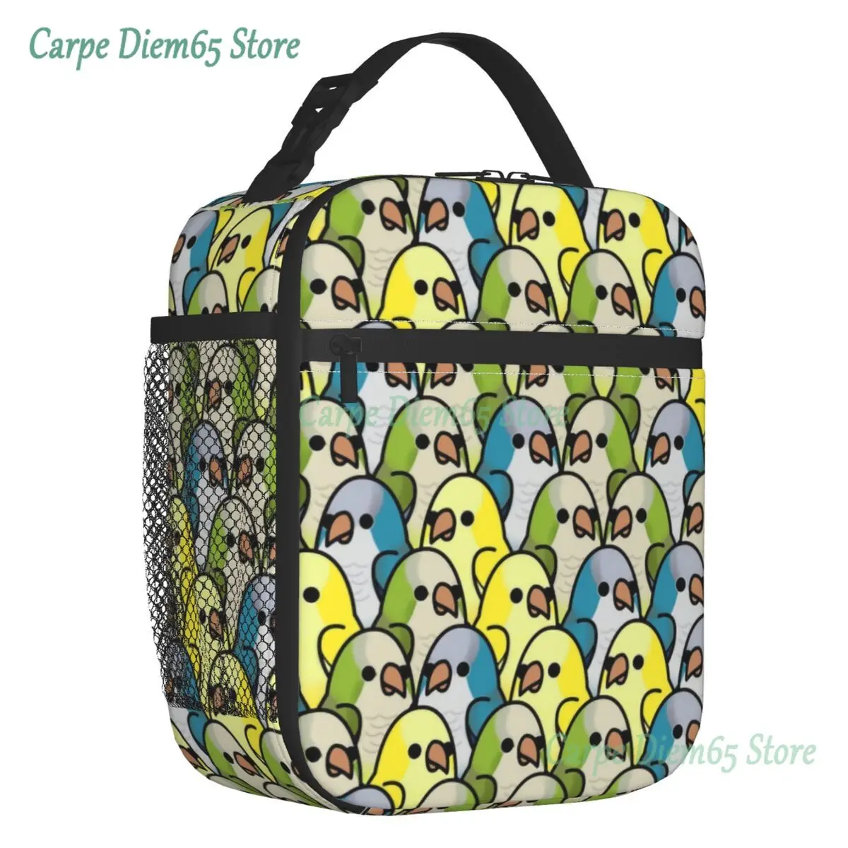 

Too Many Birds Thermal Insulated Lunch Bag Women Parrot Cockatiel Resuable Lunch Container for School Storage Food Box