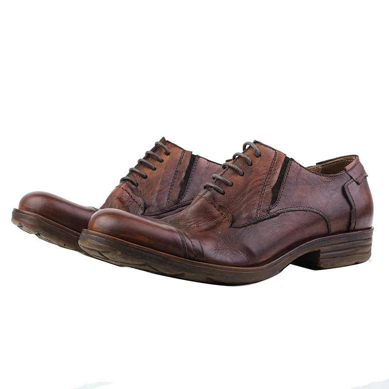 

Men's Vintage Wedding Shoes Luxury Genuine Cow Leather Handmade Comfortable Soft Leather Autumn New Business Dress Shoes Male