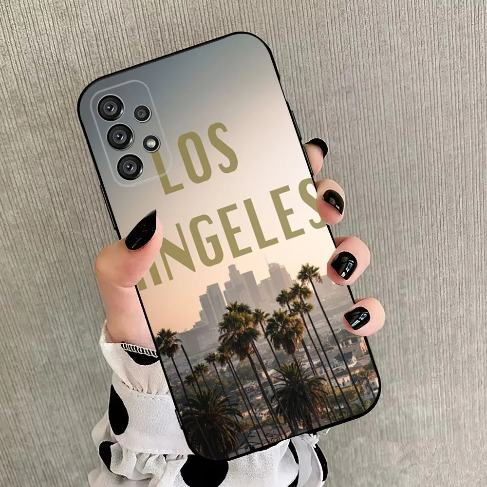 Телефонный чехол Los Angeles California для Samsung Galaxy A20 A21s A22 A31 A32 A52 A53 A72 73 A80 A91 мягкий черный