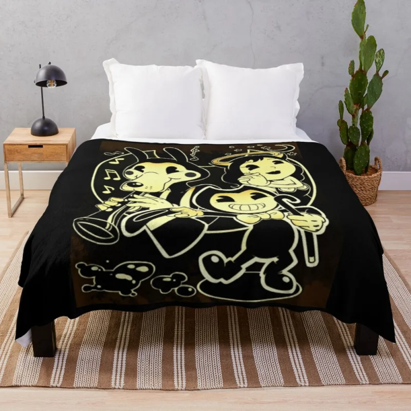 

Bendy Boris and Alice Throw Blanket fur throw blanket retro blankets