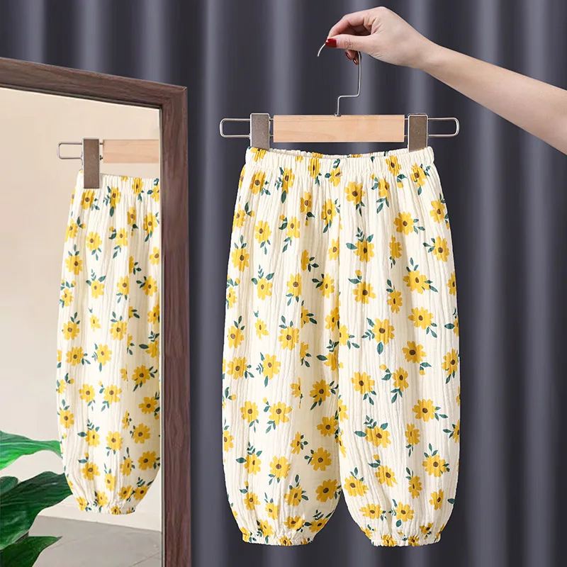 

0-6Years Kids summer Pants Boy Girl Linen Pleated Trousers Children Ankle-length Pants for Baby Boys Pants Casual Harem Pants