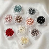 20pcs 3d nail art pearl rhinestone candy color heart pearl nail art charms heart nail gem jewelry diy pearl manicure decoration