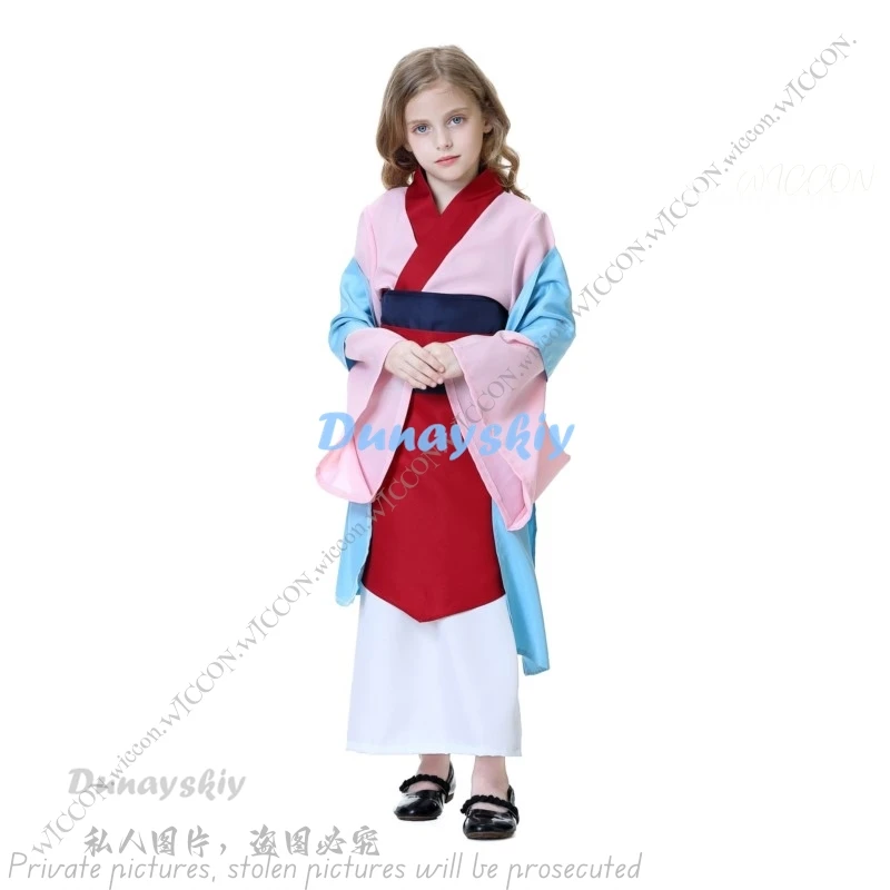 Розовая принцесса сценический костюм для косплея Хуа Мулан древнего Хань