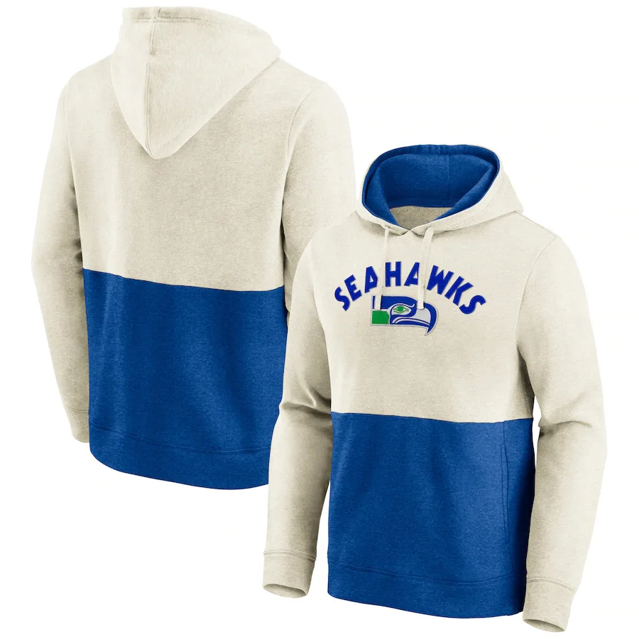 

Seattle Men American Hoodies sweatshirt Seahawks Retro Fanatics Branded Arch Colorblock Pullover football Quality Man Hoodie