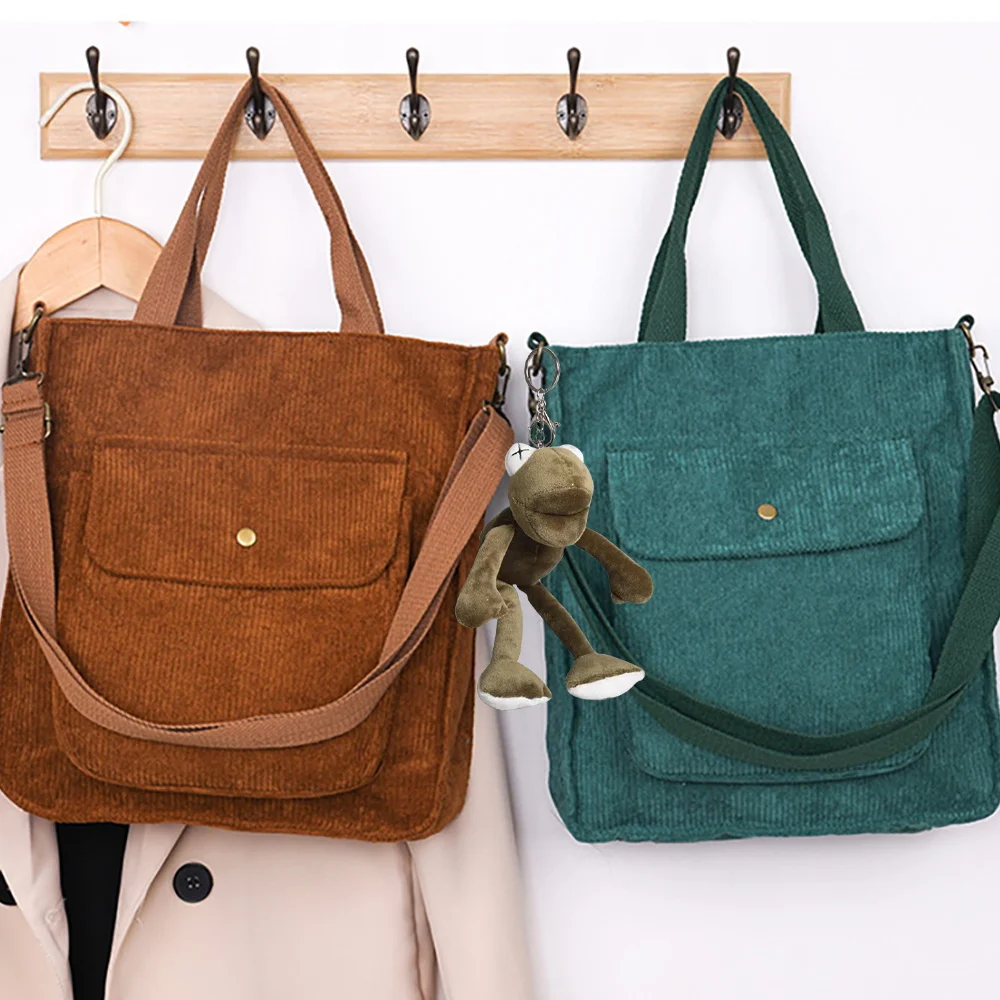 

Women Shopping Shoulder Bags Storage Grocery Eco Organizer Corduroy Large Tote Accessories Crossbody Bag Small Girls Handbags