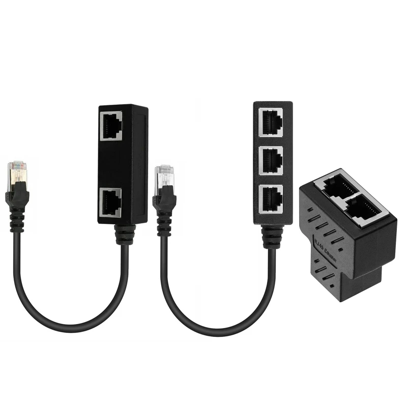 

Разветвитель Ethernet RJ45, адаптер, кабель 1 штекер-3 гнезда, сетевой разъем LAN, подходит для cat5 Cat5e Cat6 Cat7