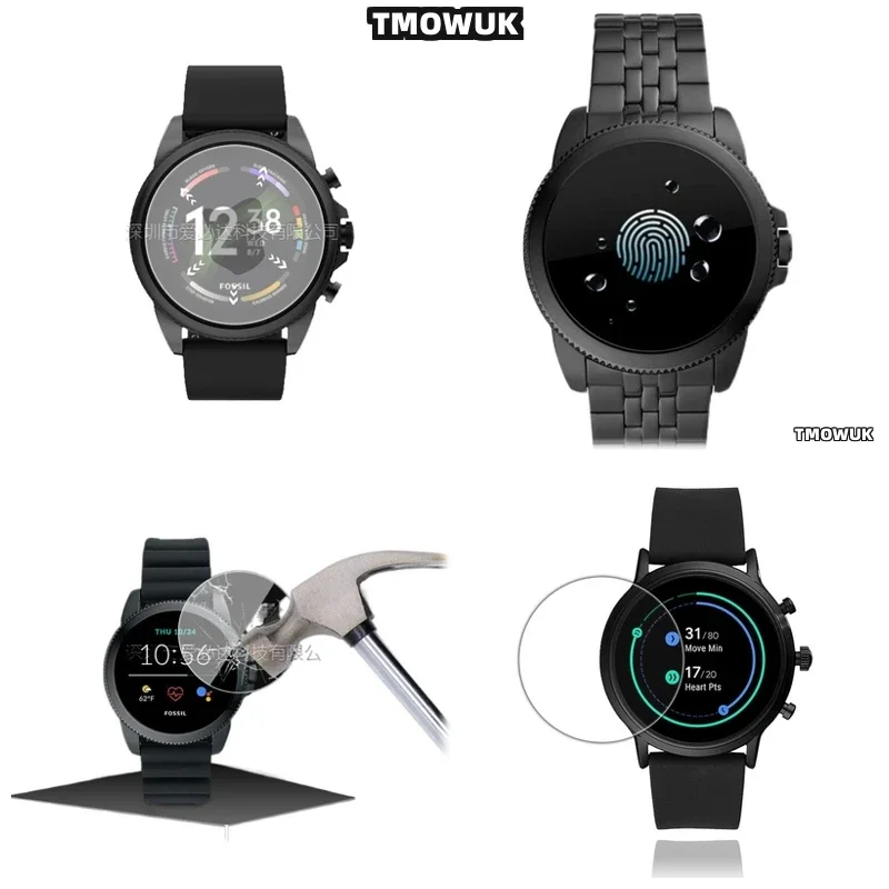Фото Для FOSSIL Gen 5 5E 6 42MM 44MM - закаленное стекло 9H HD - ультратонкая защитная пленка для экрана смарт-часов с защитой от царапин №1