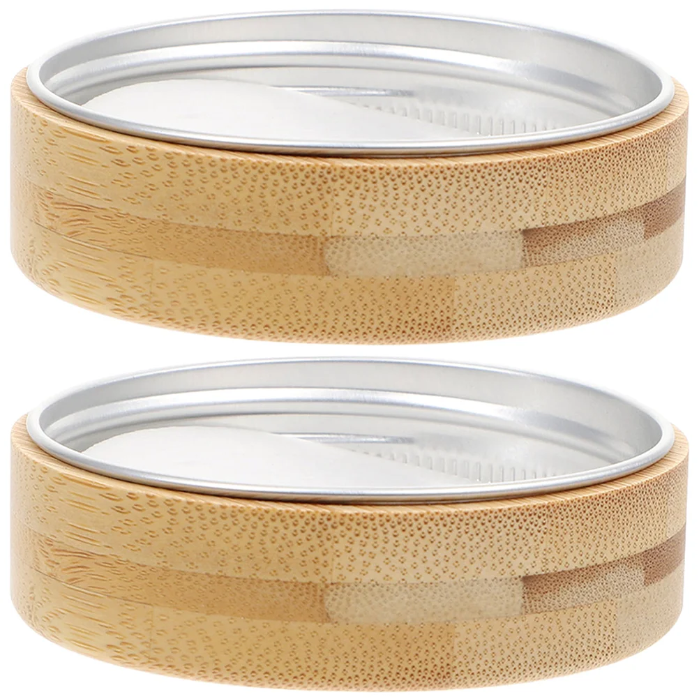 2 Pcs Mason Jar Bamboo Lid Anti-leakage Jars Lids Wooden Can Bottle Covers Aluminum Wide Mouth Canning Beer Caps
