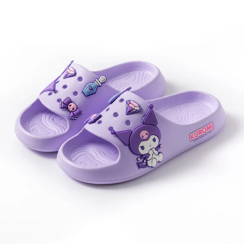 Новые летние тапочки в стиле аниме Kuromi My Melody Hangyodon Hello Kitty нескользящие домашние