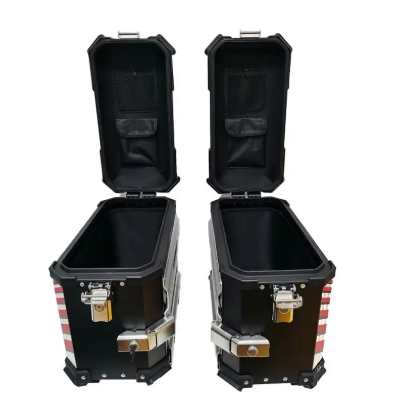 

38L side boxes and 45L top box motorcycle pannier aluminum side boxes and tail case 3 set