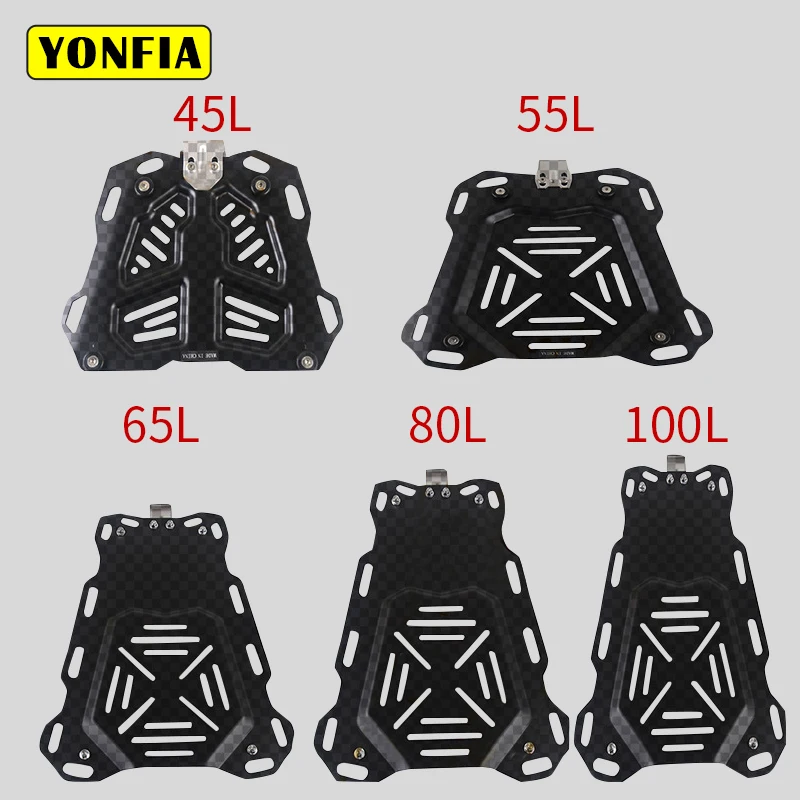 

Задняя пластина YONFIA, 45L, 55L, 65L, 80L, 100L, стальная пластина, быстросъемная Базовая штампованная Нижняя пластина, задняя стойка для мотоцикла, акс...