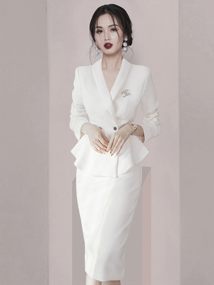 Женский костюм из двух предметов DEAT топ с оборками по краям и длинным рукавом