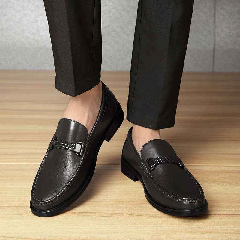 Мокасины мужские из натуральной кожи дышащие удобные туфли для вождения без