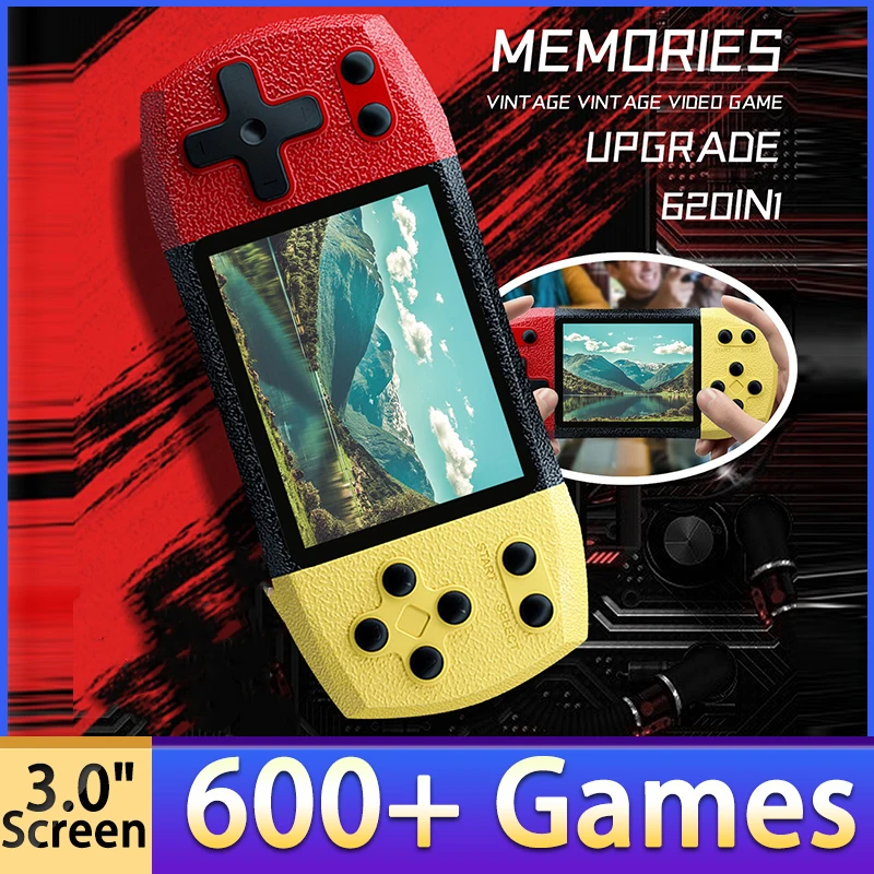 

NEW F1 Classic Retro Handheld 600+ Game Console Doubles Against 3.0" Screen Extra Long Standby Connected TV Gift For Child‘s
