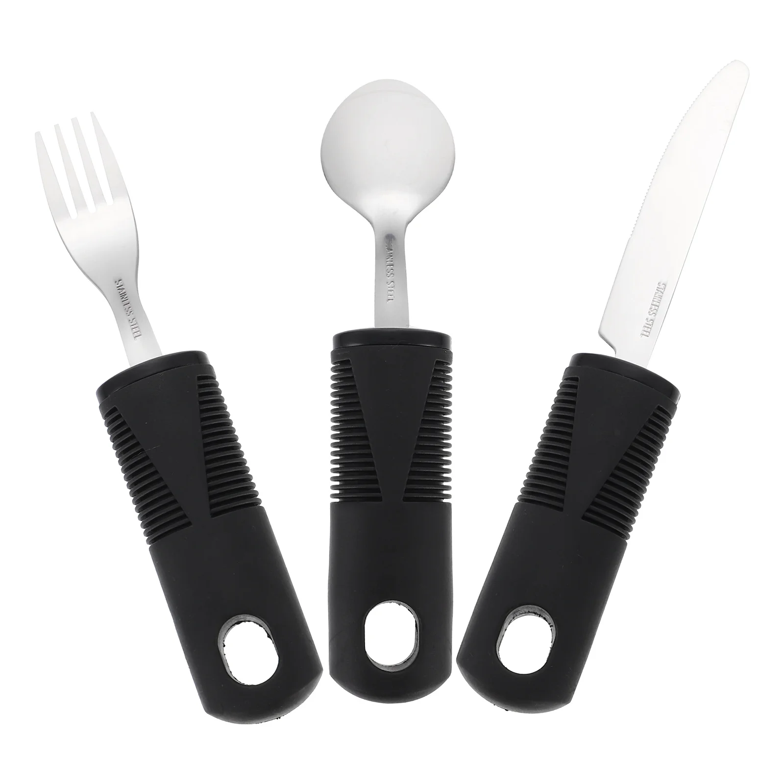 

Adaptive Utensils Silverware Spoon Elderly Cutlery Fork Weighted Eating Parkinsons Flatware Up Built Spoons Tableware Arthritis