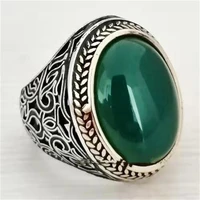 2022 new inlaid emerald mens ring personality retro domineering personality ring to attend the banquet party jewelry wholesale