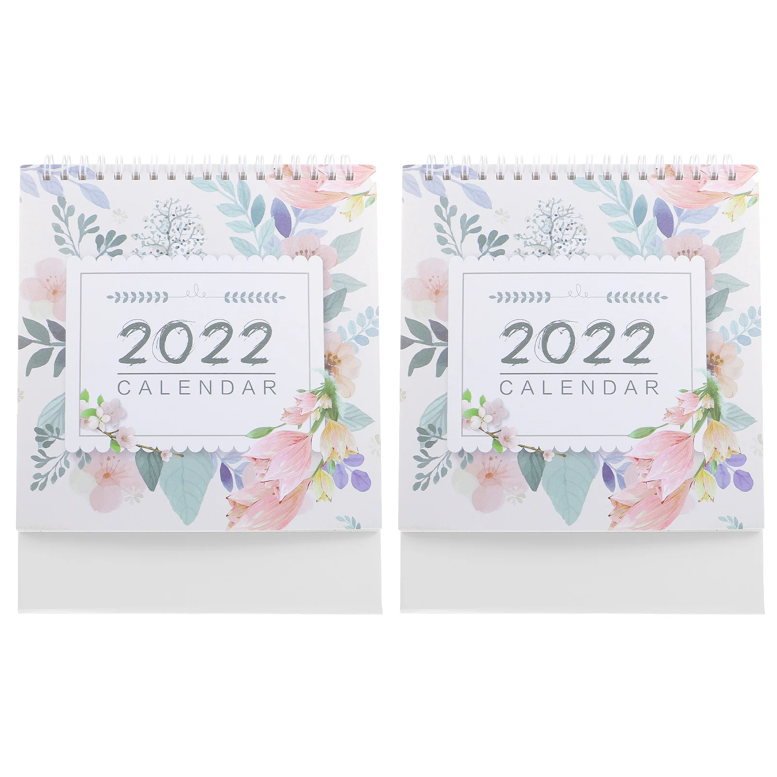 

2pcs Desktop 2022 Calendars Flower Calendars Colorful Flower Table Calendars