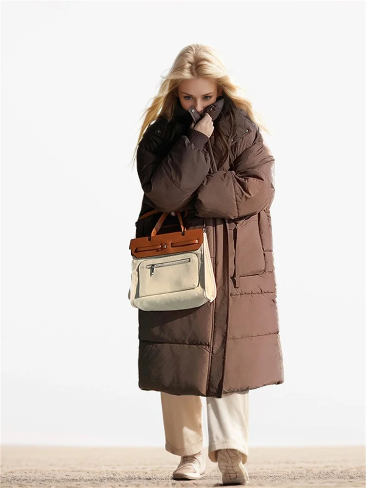 Женские пуховики зимние новые длинные и стильные большие теплые свободные