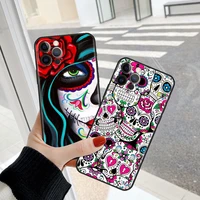 soft phone capas for apple iphone 11 7 8 12 13 pro xr x xs max 6 6s plus se 5 5s quakeproof case mexican catrina skull cover