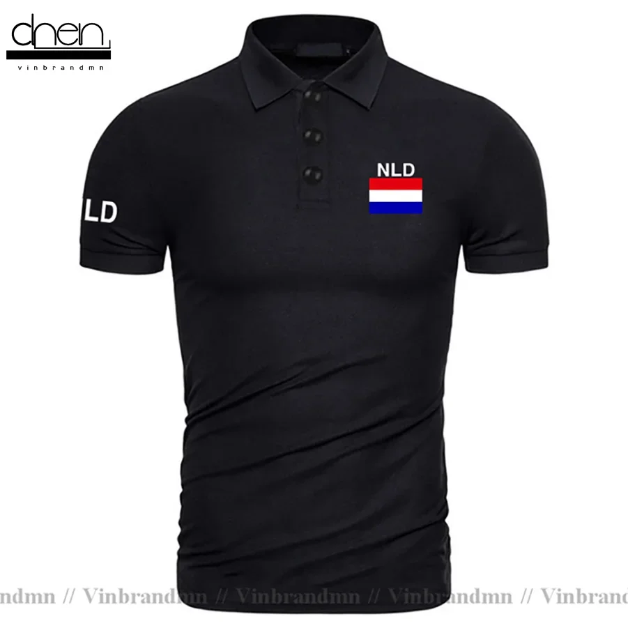 Рубашки-поло Holandia Holenders мужские с коротким рукавом белые бренды принтом для