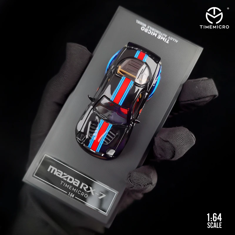 

Модель автомобиля Timemicro 1/64 Mazd RX7 FD одну из черных гоночных машин JDM модель литая JDM Гоночная машина подарок для мальчиков и девочек Дисплей Че...