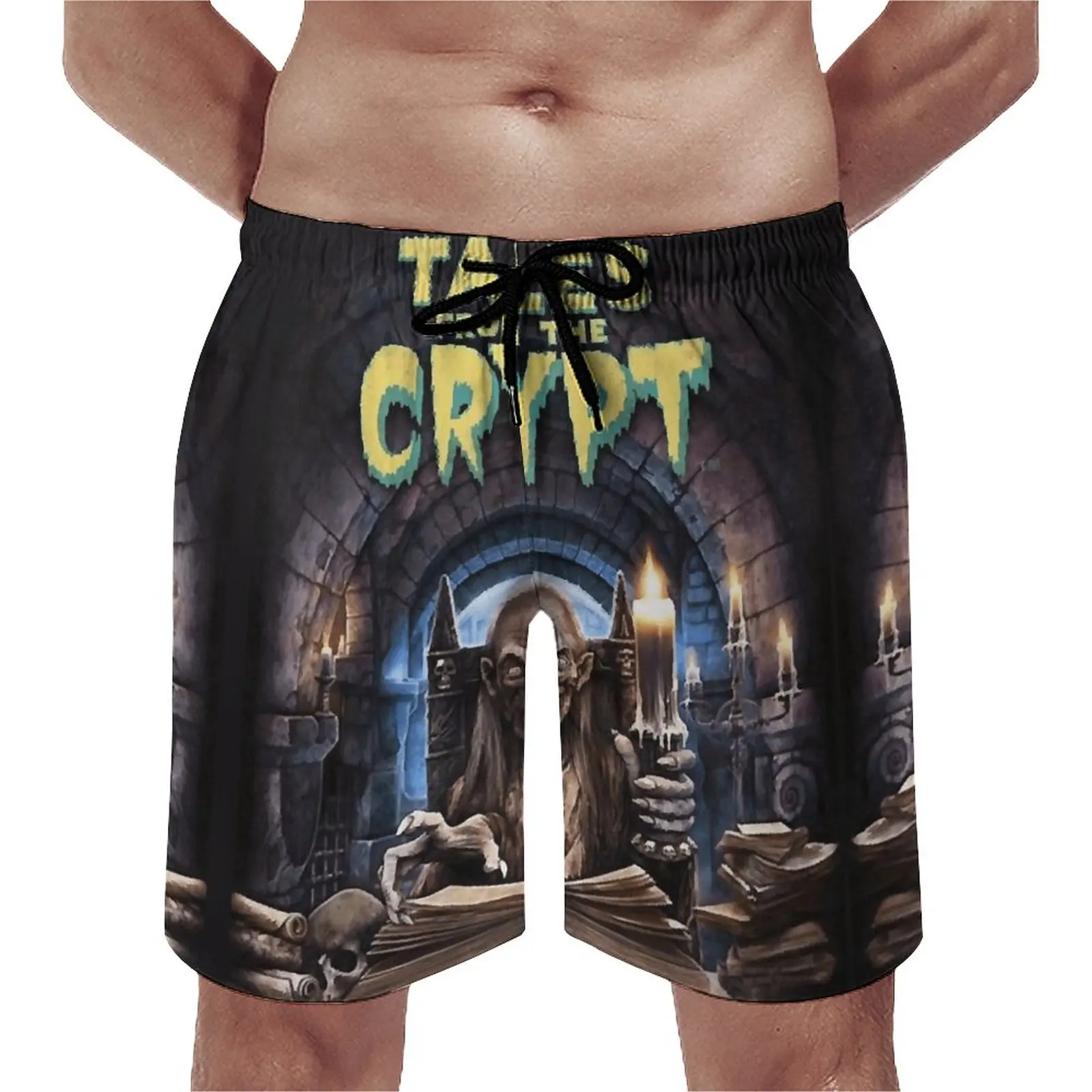 

Tales From The Crypt Skull Beach Shorts CausalAdjustable Drawcord Loose Stretch Sports Breathable Quick Dry Classic Summer Weath