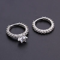 hot selling shiny diamond round engagement rings for women elegant and classic cristal diamond pair ring jewelry gift
