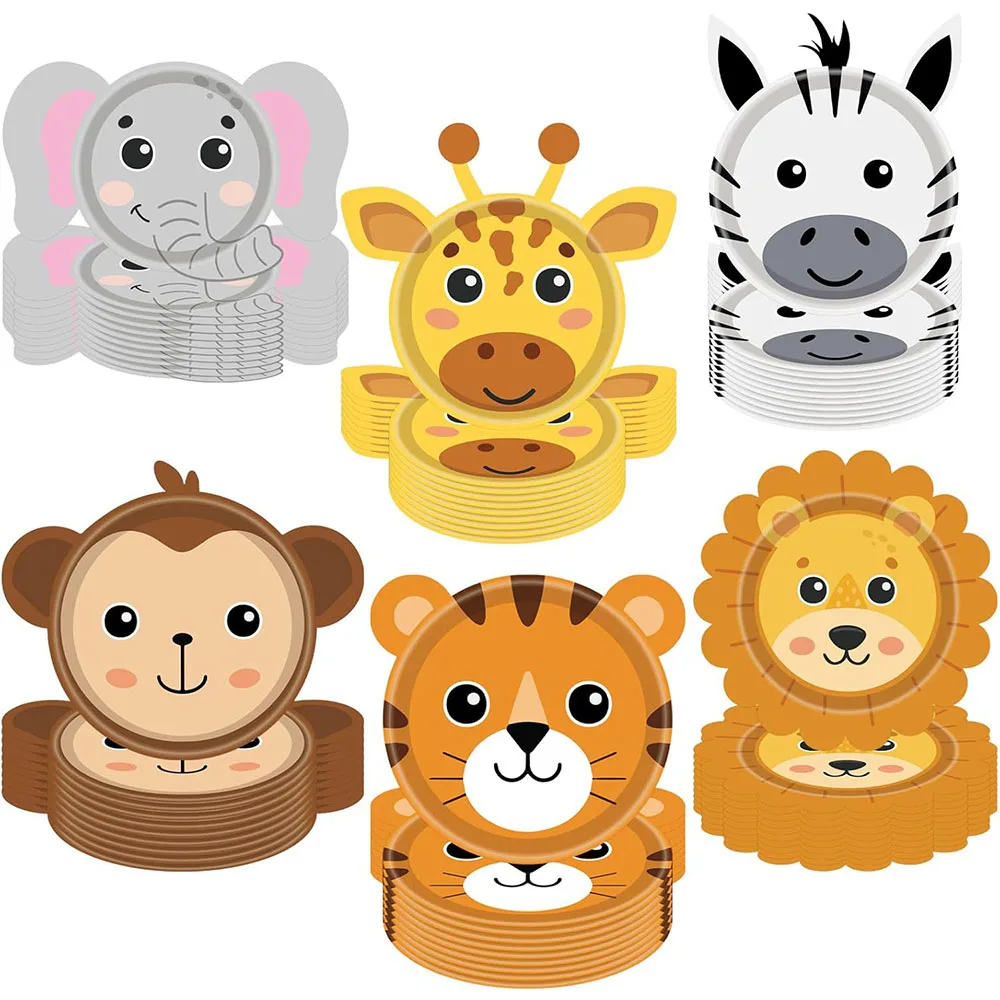 

Одноразовые бумажные тарелки в форме животных Ztfzmtzx, набор из 24 штук