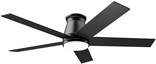 

Ceiling Fan with Light, White Flush Mount Ceiling Fan 6 Speeds DC Reversible Motor, Timing, Dimmable Ceiling Fan for Memory Func