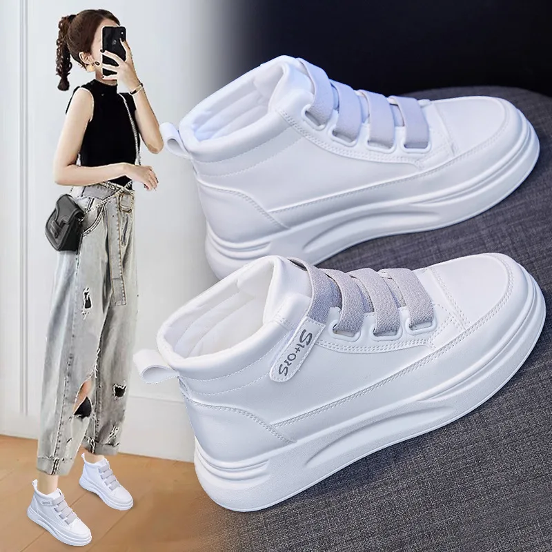 

High-top white shoes women's autumn 2021 new thick-soled platform platform shoes women's running casual shoes sneakers