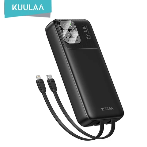 KUULAA 20000 мАч Power Bank Портативный внешний аккумулятор 22,5 Вт Портативное зарядное устройство с быстрой зарядкой для iPhone xiaomi redmi poco Powerbank