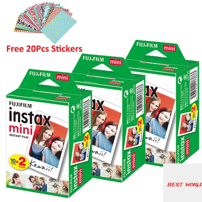 

Fujifilm Instax Mini Film Instax Mini White Photos 60 Sheets For FUJI Instax Mini 9 7s 8 11 Mini 300 Camera + Free Gift